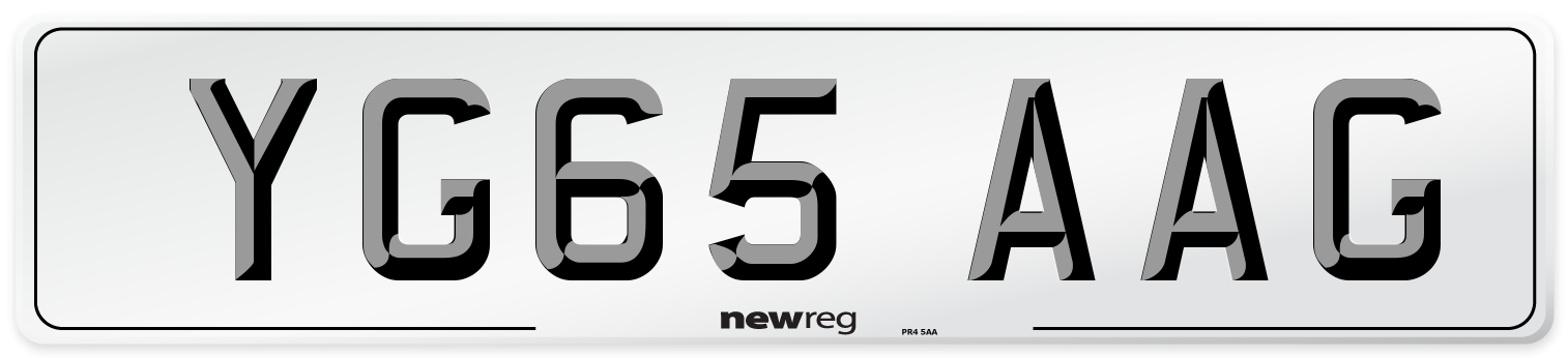 YG65 AAG Number Plate from New Reg